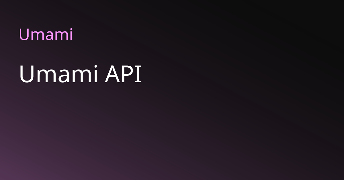 Umami API